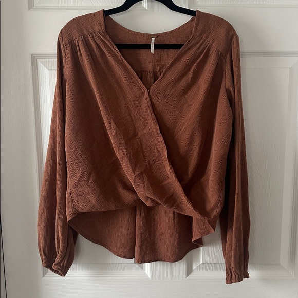 Free People Brown Blouse Size Small - Picture 1 of 7